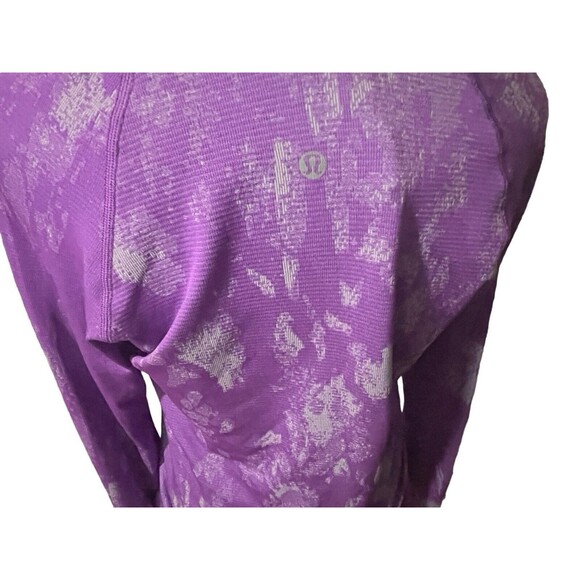 Lululemon Run Swiftly 2.0 Tech Long Sleeve Shirt Top Purple White Tie Dye Sz 10 - Picture 8 of 11